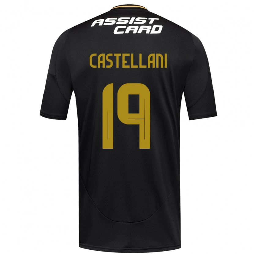 Danxen Børn Gonzalo Castellani #19 Sort Hvid Gul Udebane Spillertrøjer 2025/26 Trøje T-Shirt