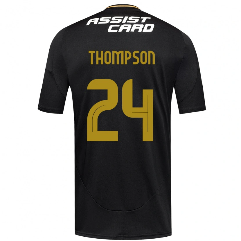 Danxen Børn Jordhy Thompson #24 Sort Hvid Gul Udebane Spillertrøjer 2025/26 Trøje T-Shirt