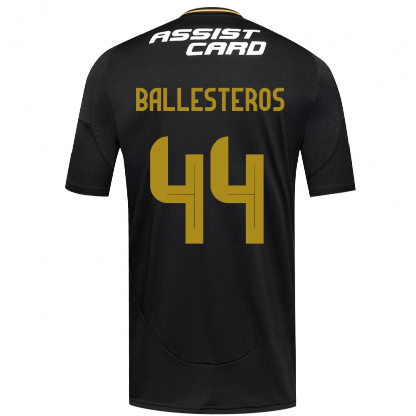 Danxen Børn Martín Ballesteros #44 Sort Hvid Gul Udebane Spillertrøjer 2025/26 Trøje T-Shirt