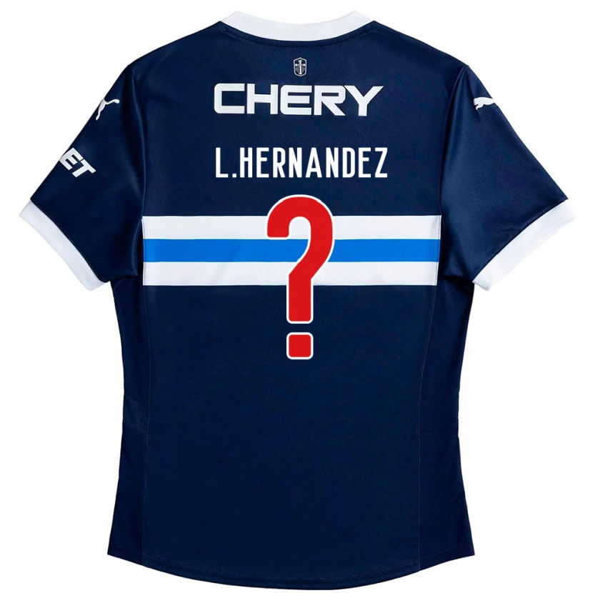 Danxen Børn Luis Felipe Hernández #0 Sort Blå Udebane Spillertrøjer 2025/26 Trøje T-Shirt