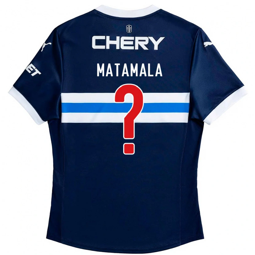 Danxen Børn Camilo Matamala #0 Sort Blå Udebane Spillertrøjer 2025/26 Trøje T-Shirt