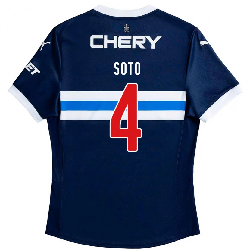 Danxen Børn Guillermo Soto #4 Sort Blå Udebane Spillertrøjer 2025/26 Trøje T-Shirt