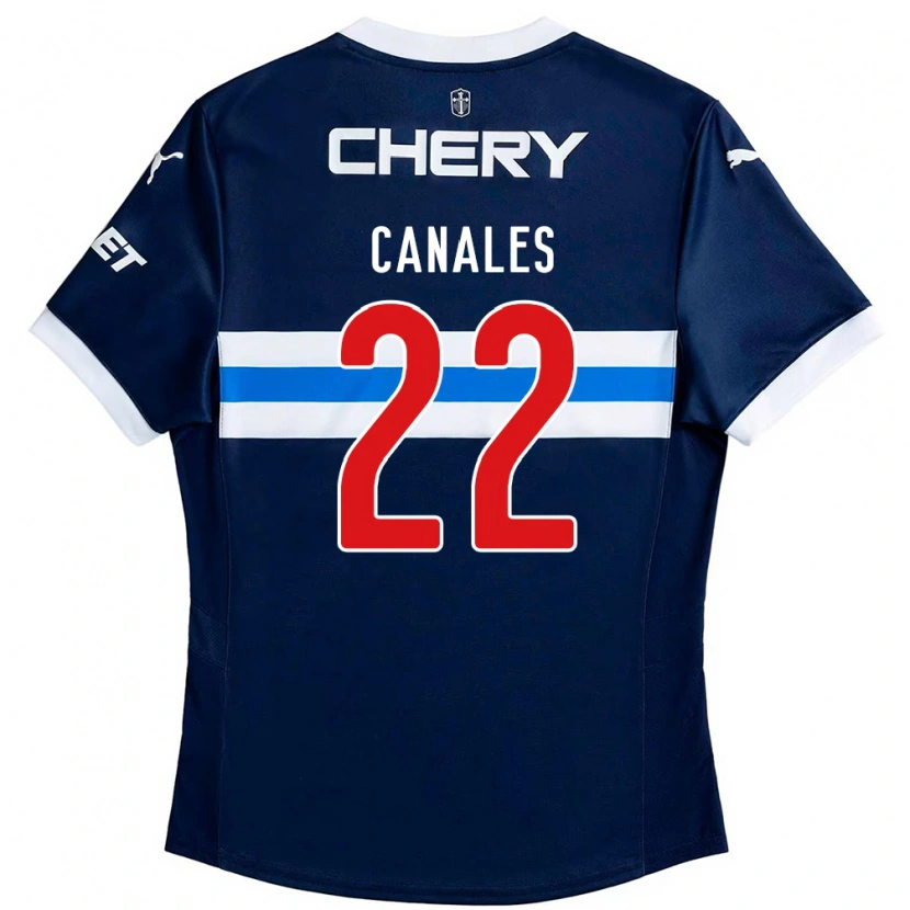 Danxen Børn Alfred Canales #22 Sort Blå Udebane Spillertrøjer 2025/26 Trøje T-Shirt