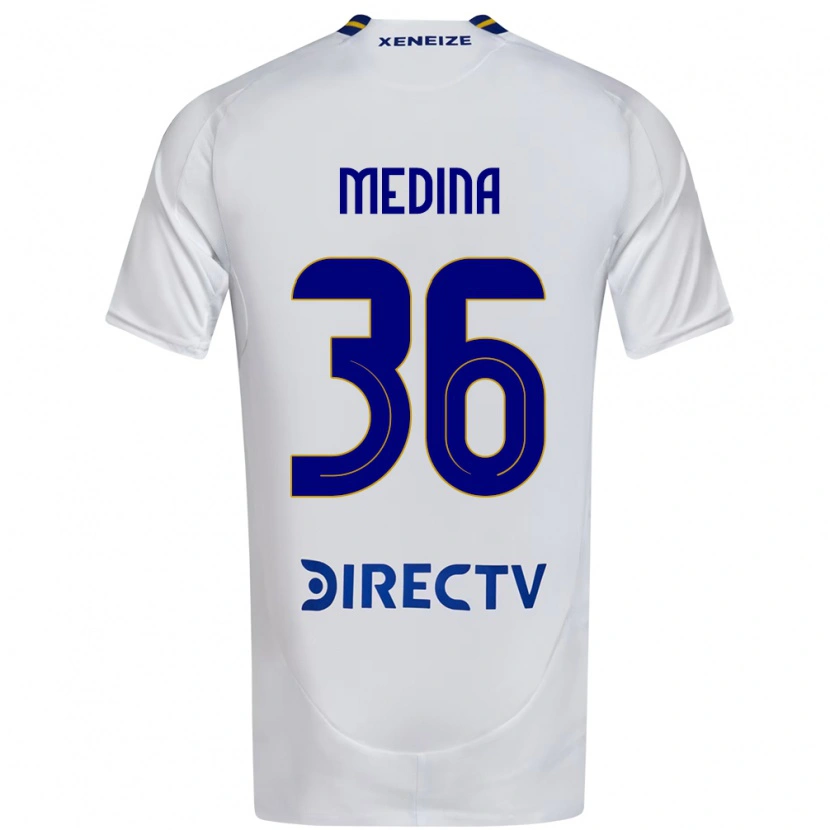 Danxen Børn Cristian Medina #36 Royal Blå Gul Udebane Spillertrøjer 2025/26 Trøje T-Shirt