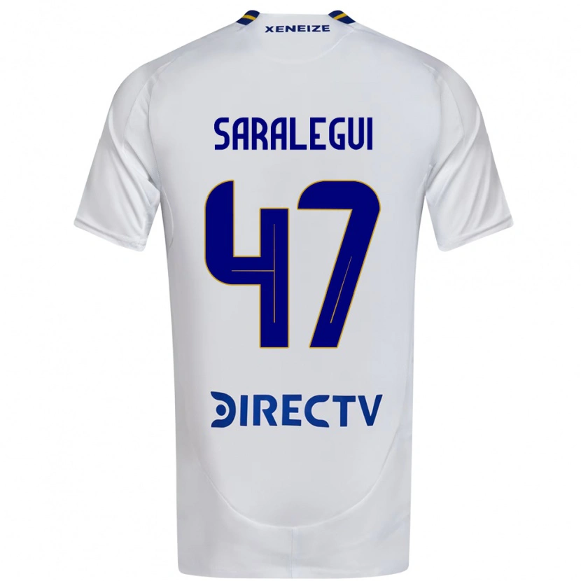 Danxen Børn Jabes Saralegui #47 Royal Blå Gul Udebane Spillertrøjer 2025/26 Trøje T-Shirt