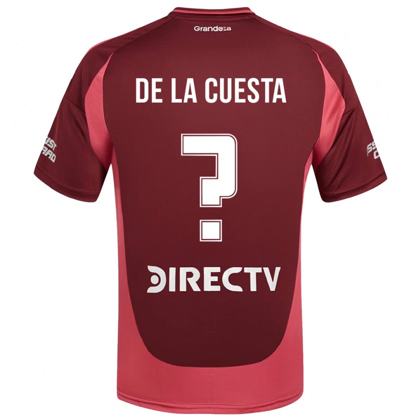 Danxen Børn Agustín De La Cuesta #0 Hvid Rød Udebane Spillertrøjer 2025/26 Trøje T-Shirt