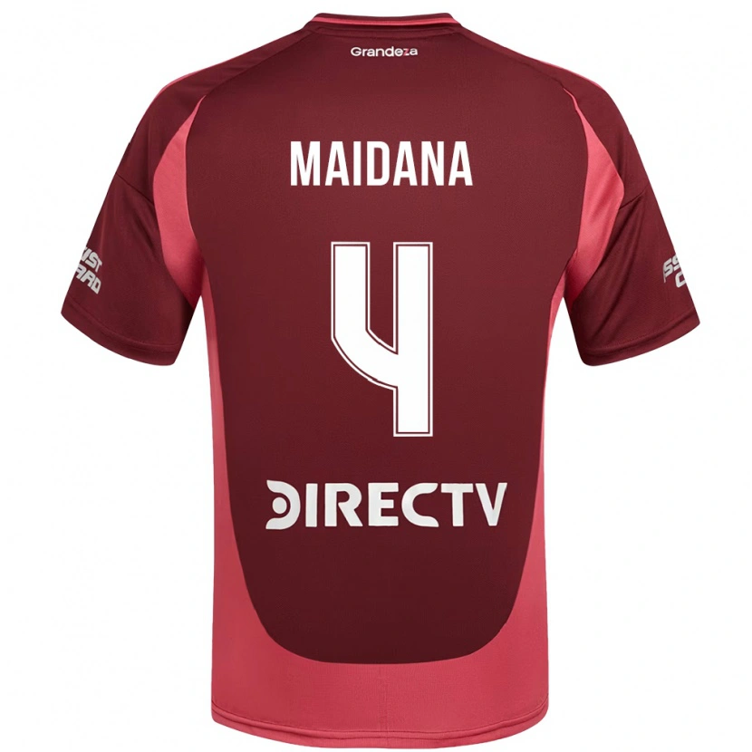 Danxen Børn Jonatan Maidana #4 Hvid Rød Udebane Spillertrøjer 2025/26 Trøje T-Shirt