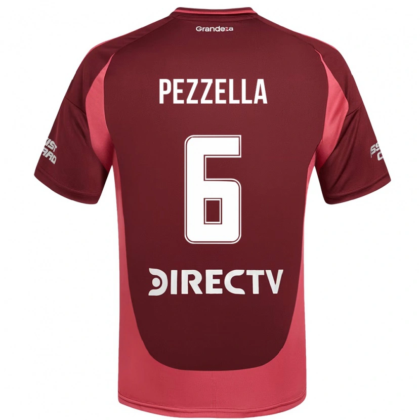 Danxen Børn Germán Pezzella #6 Hvid Rød Udebane Spillertrøjer 2025/26 Trøje T-Shirt