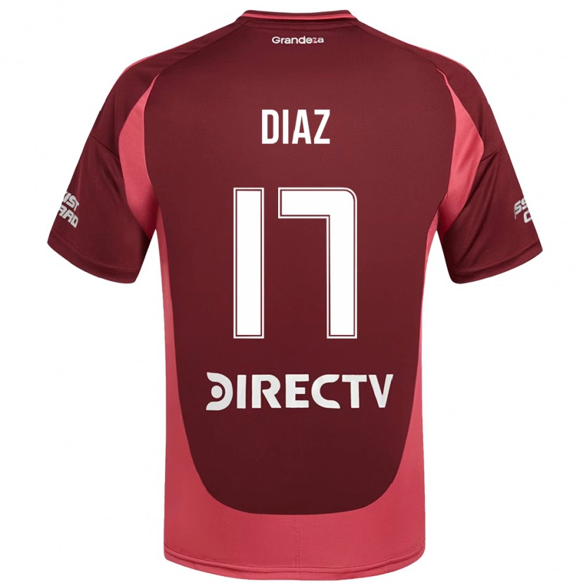 Danxen Børn Paulo Díaz #17 Hvid Rød Udebane Spillertrøjer 2025/26 Trøje T-Shirt