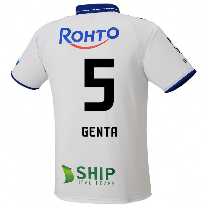 Danxen Børn Genta Miura #5 Blå Hvid Sort Udebane Spillertrøjer 2025/26 Trøje T-Shirt