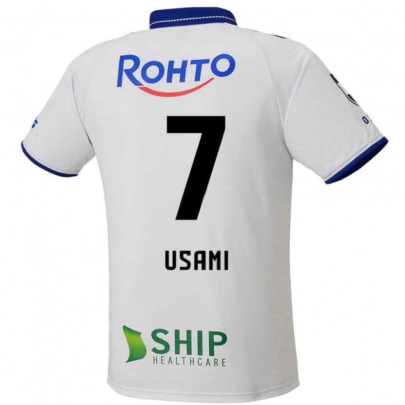 Danxen Børn Takashi Usami #7 Blå Hvid Sort Udebane Spillertrøjer 2025/26 Trøje T-Shirt