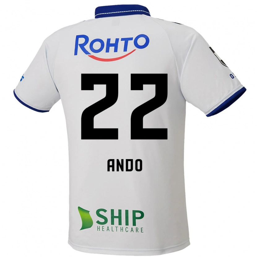Danxen Børn Rikuto Ando #22 Blå Hvid Sort Udebane Spillertrøjer 2025/26 Trøje T-Shirt