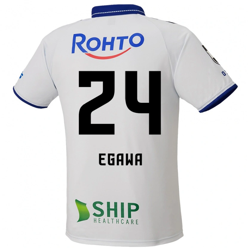 Danxen Børn Yusei Egawa #24 Blå Hvid Sort Udebane Spillertrøjer 2025/26 Trøje T-Shirt