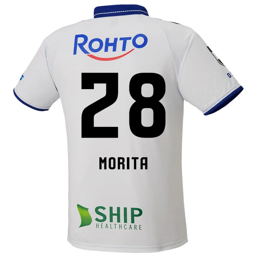 Danxen Børn Masahiro Morita #28 Blå Hvid Sort Udebane Spillertrøjer 2025/26 Trøje T-Shirt