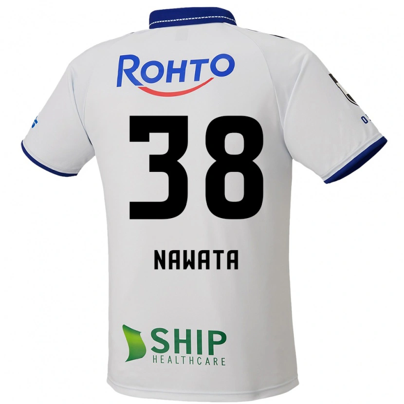 Danxen Børn Gaku Nawata #38 Blå Hvid Sort Udebane Spillertrøjer 2025/26 Trøje T-Shirt