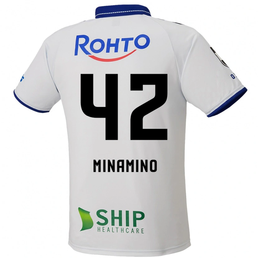 Danxen Børn Harumi Minamino #42 Blå Hvid Sort Udebane Spillertrøjer 2025/26 Trøje T-Shirt