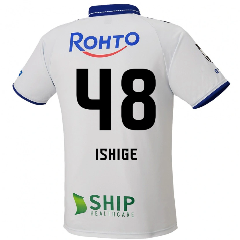 Danxen Børn Hideki Ishige #48 Blå Hvid Sort Udebane Spillertrøjer 2025/26 Trøje T-Shirt