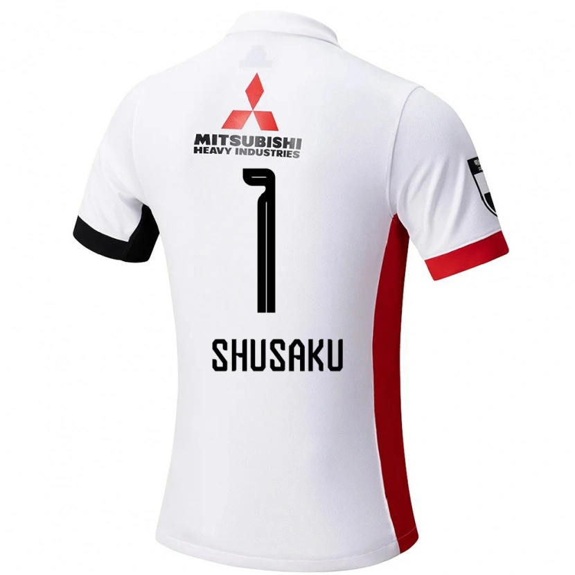Danxen Børn Shusaku Nishikawa #1 Rød Hvid Udebane Spillertrøjer 2025/26 Trøje T-Shirt