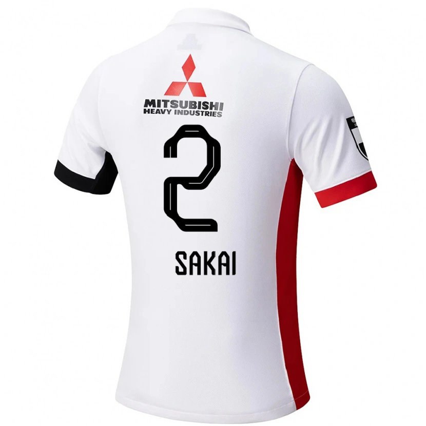Danxen Børn Hiroki Sakai #2 Rød Hvid Udebane Spillertrøjer 2025/26 Trøje T-Shirt