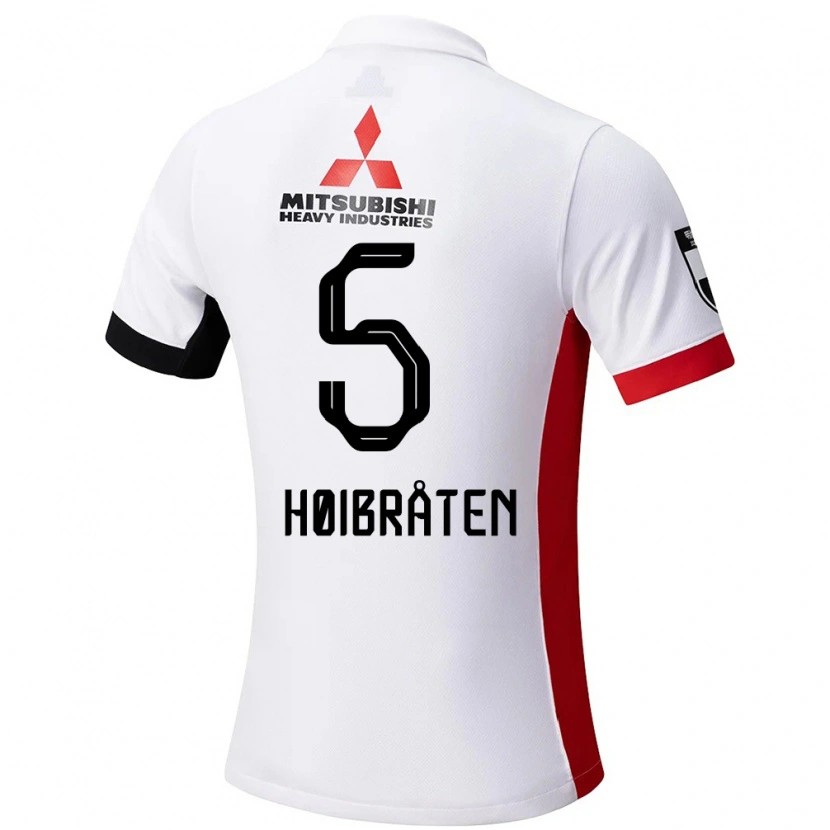 Danxen Børn Marius Høibråten #5 Rød Hvid Udebane Spillertrøjer 2025/26 Trøje T-Shirt