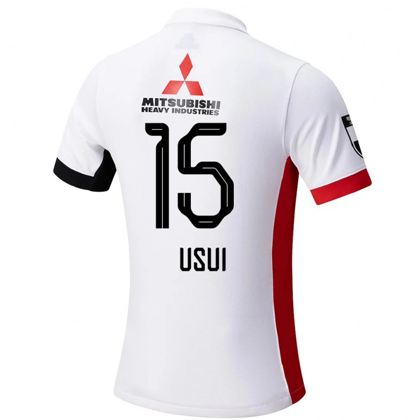Danxen Børn Tsubasa Usui #15 Rød Hvid Udebane Spillertrøjer 2025/26 Trøje T-Shirt