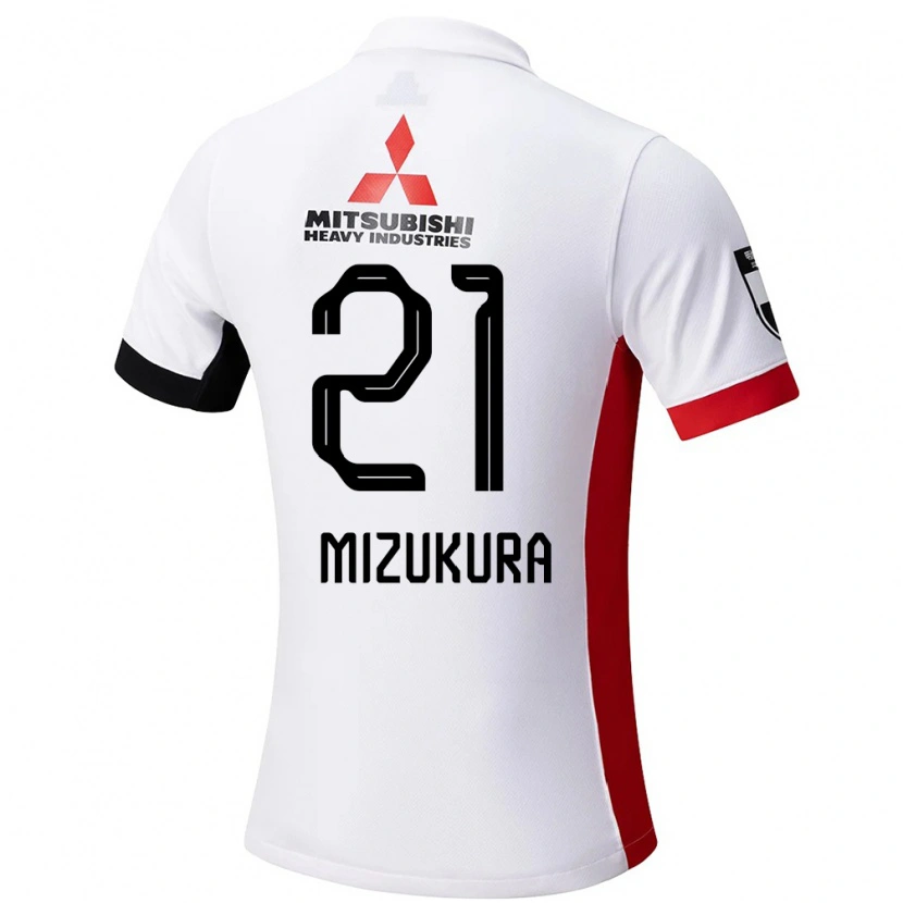 Danxen Børn Kei Mizukura #21 Rød Hvid Udebane Spillertrøjer 2025/26 Trøje T-Shirt