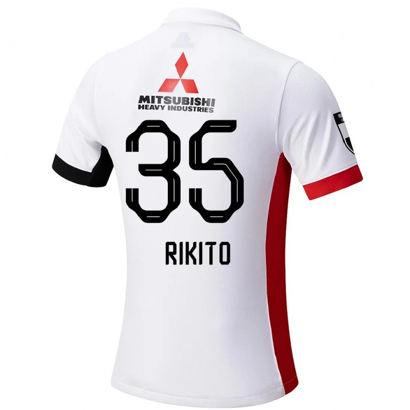 Danxen Børn Rikito Inoue #35 Rød Hvid Udebane Spillertrøjer 2025/26 Trøje T-Shirt