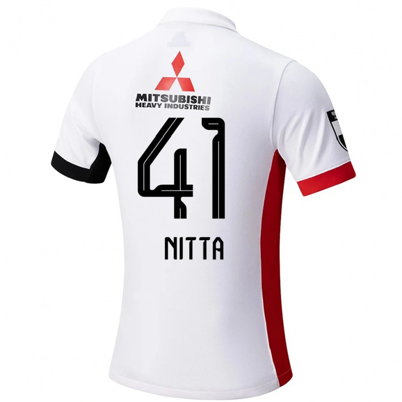 Danxen Børn Rio Nitta #41 Rød Hvid Udebane Spillertrøjer 2025/26 Trøje T-Shirt
