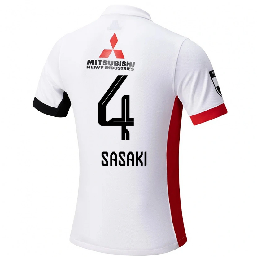 Danxen Børn Mayu Sasaki #4 Rød Hvid Udebane Spillertrøjer 2025/26 Trøje T-Shirt