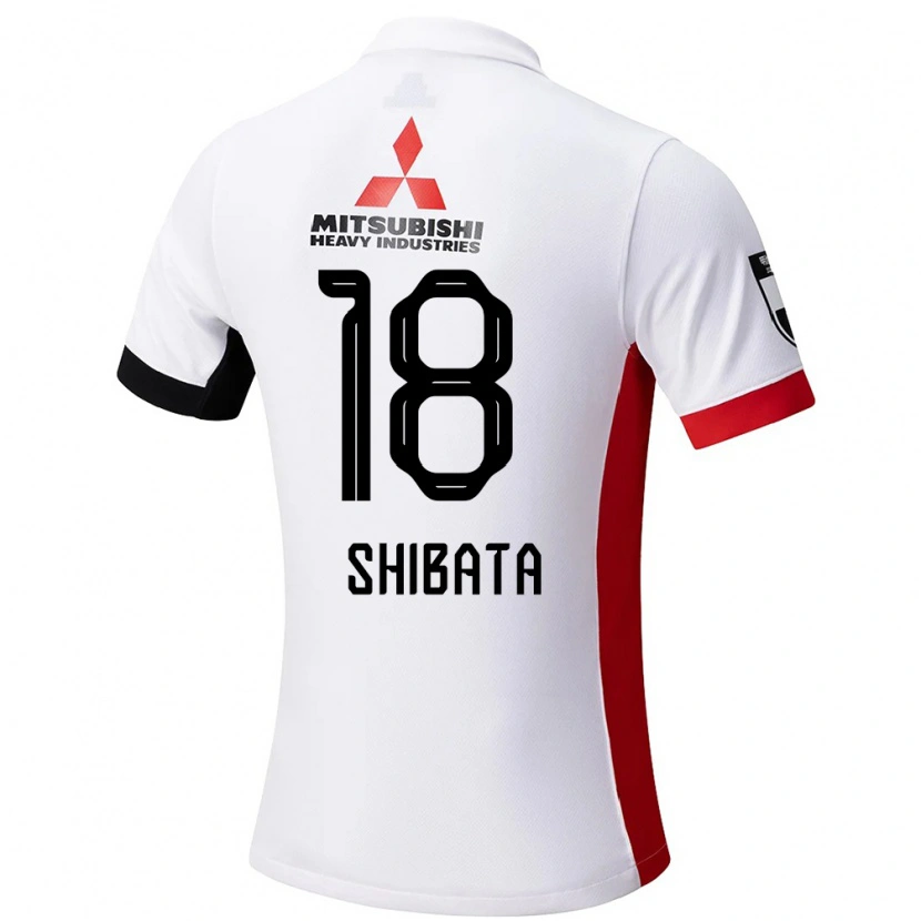Danxen Børn Hanae Shibata #18 Rød Hvid Udebane Spillertrøjer 2025/26 Trøje T-Shirt