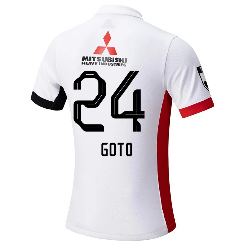 Danxen Børn Wakaba Goto #24 Rød Hvid Udebane Spillertrøjer 2025/26 Trøje T-Shirt
