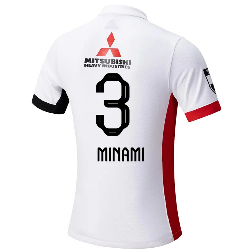 Danxen Børn Moeka Minami #3 Rød Hvid Udebane Spillertrøjer 2025/26 Trøje T-Shirt