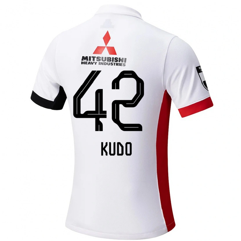 Danxen Børn Kota Kudo #42 Rød Hvid Udebane Spillertrøjer 2025/26 Trøje T-Shirt