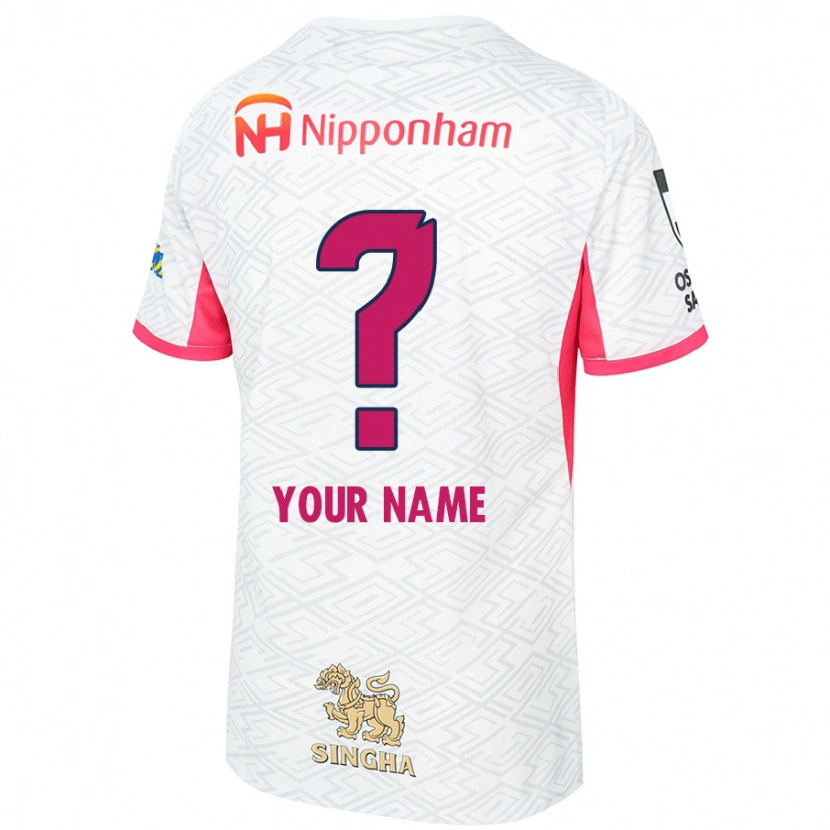 Danxen Børn Dit Navn #0 Sakura Pink Hvid Udebane Spillertrøjer 2025/26 Trøje T-Shirt