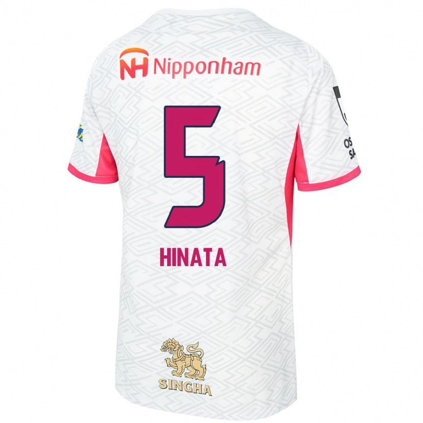 Danxen Børn Hinata Kida #5 Sakura Pink Hvid Udebane Spillertrøjer 2025/26 Trøje T-Shirt