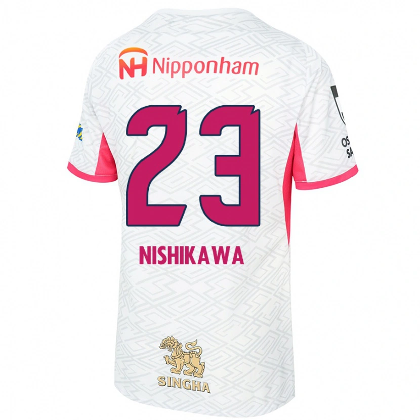 Danxen Børn Hiroki Nishikawa #23 Sakura Pink Hvid Udebane Spillertrøjer 2025/26 Trøje T-Shirt
