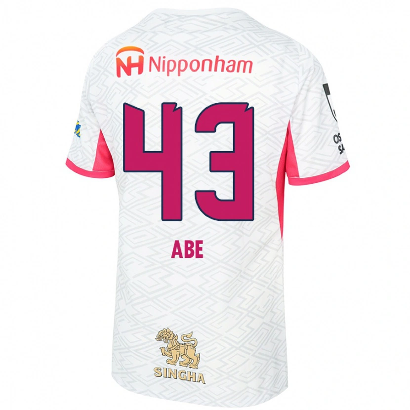 Danxen Børn Yosei Abe #43 Sakura Pink Hvid Udebane Spillertrøjer 2025/26 Trøje T-Shirt
