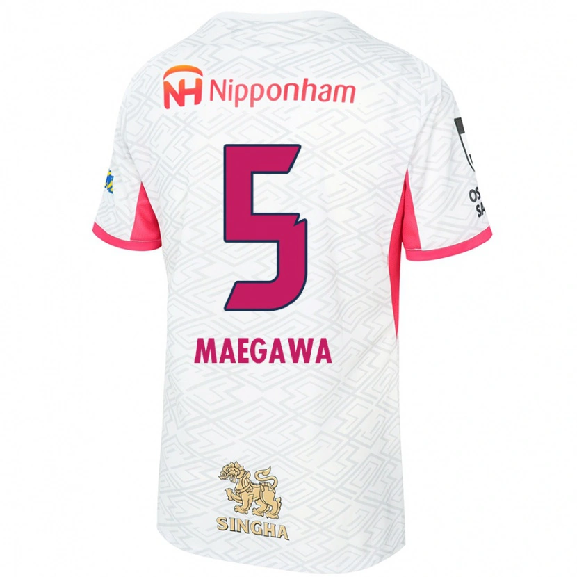 Danxen Børn Miki Maegawa #5 Sakura Pink Hvid Udebane Spillertrøjer 2025/26 Trøje T-Shirt
