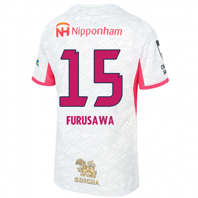 Danxen Børn Rui Furusawa #15 Sakura Pink Hvid Udebane Spillertrøjer 2025/26 Trøje T-Shirt