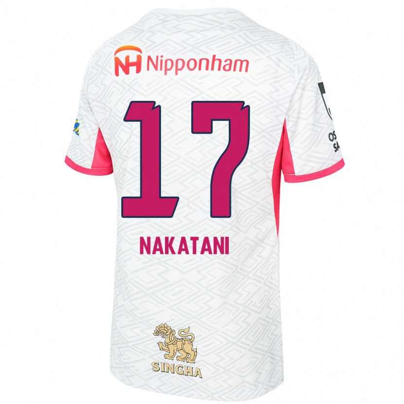 Danxen Børn Rina Nakatani #17 Sakura Pink Hvid Udebane Spillertrøjer 2025/26 Trøje T-Shirt