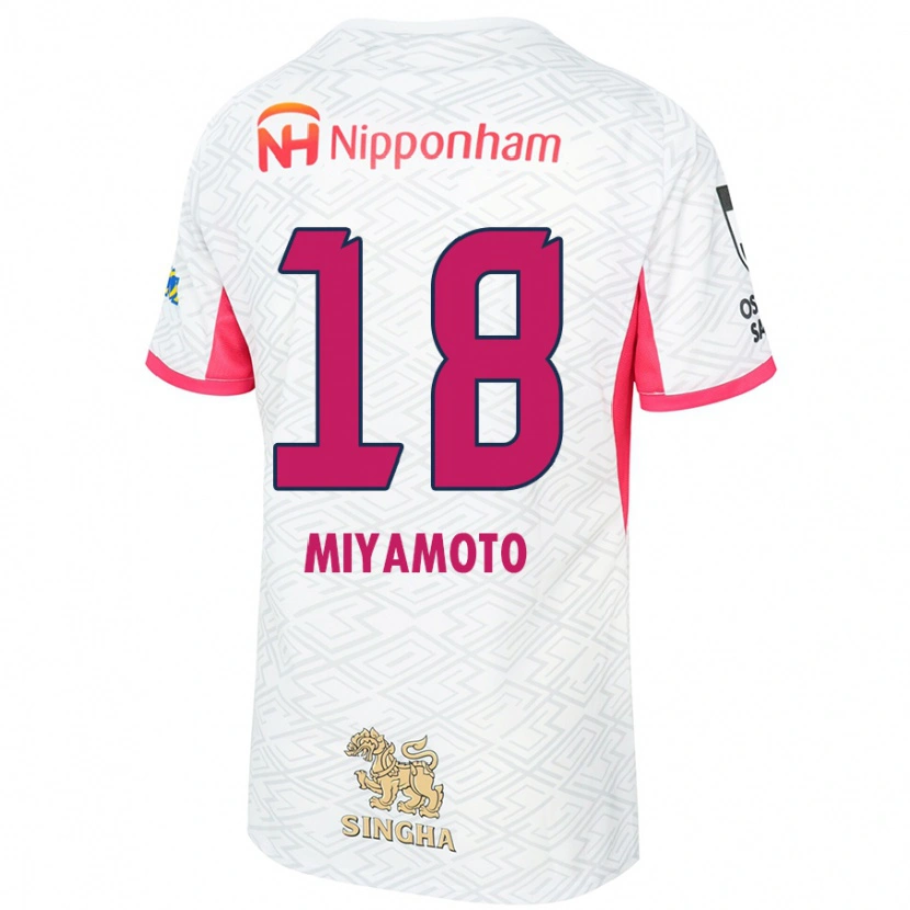 Danxen Børn Hikari Miyamoto #18 Sakura Pink Hvid Udebane Spillertrøjer 2025/26 Trøje T-Shirt