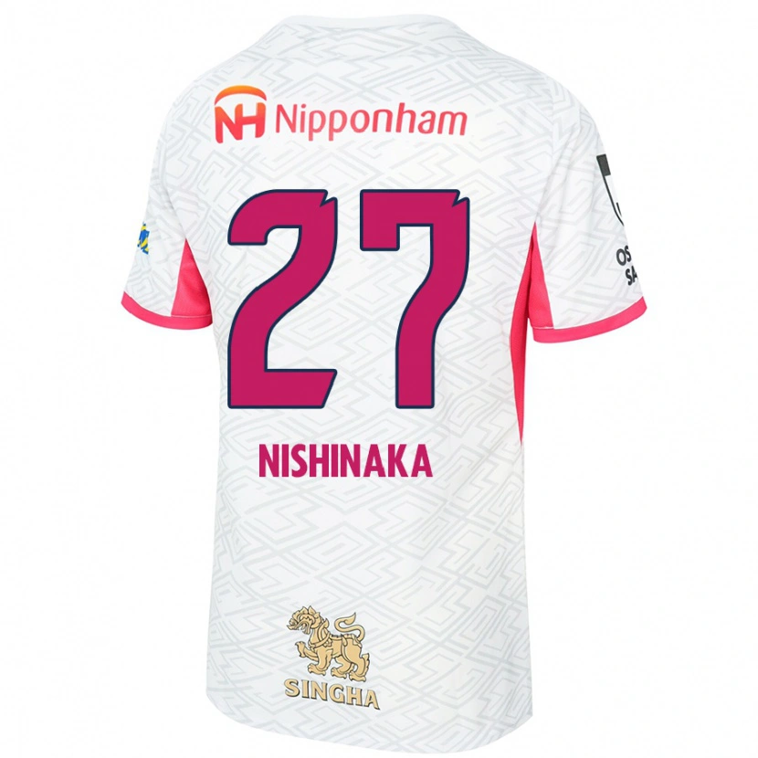 Danxen Børn Maho Nishinaka #27 Sakura Pink Hvid Udebane Spillertrøjer 2025/26 Trøje T-Shirt