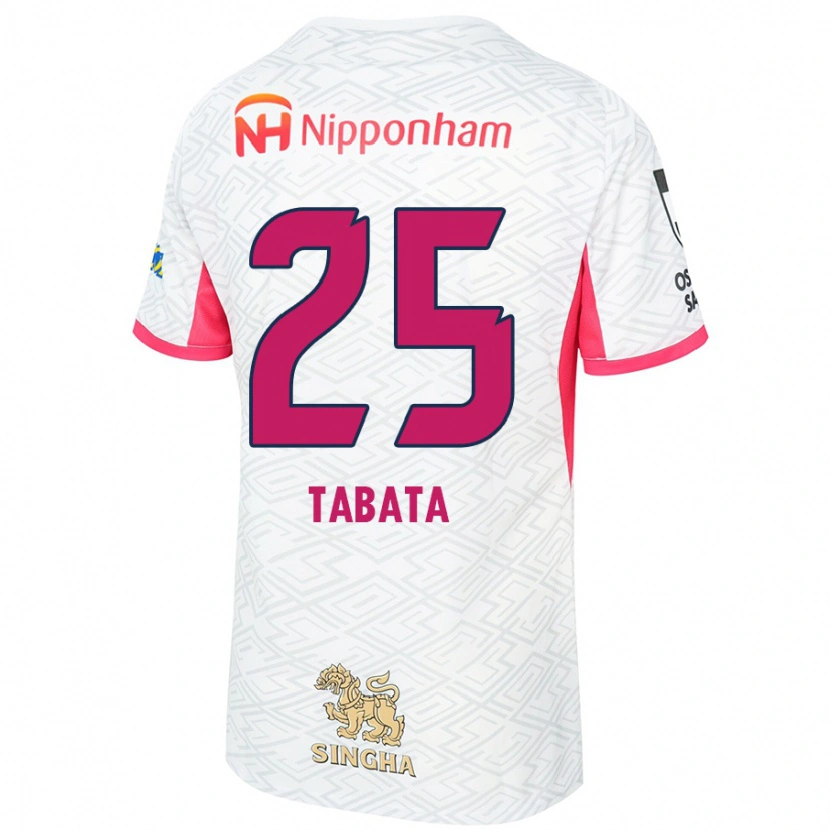 Danxen Børn Haruna Tabata #25 Sakura Pink Hvid Udebane Spillertrøjer 2025/26 Trøje T-Shirt