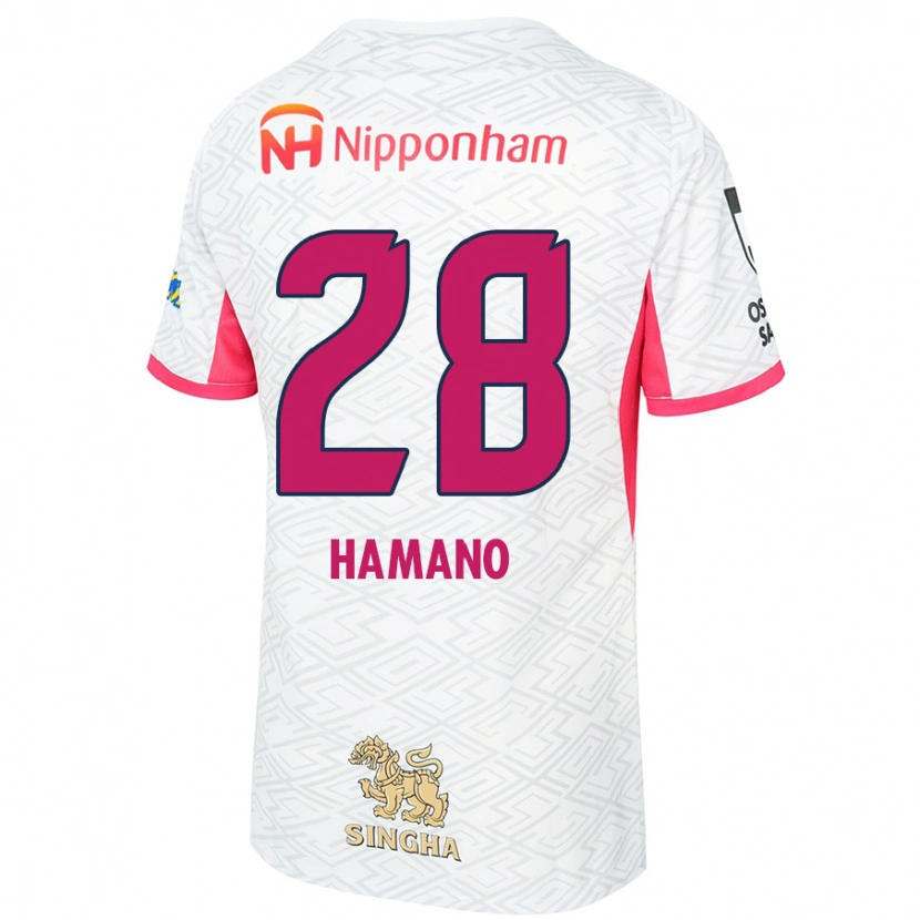 Danxen Børn Maika Hamano #28 Sakura Pink Hvid Udebane Spillertrøjer 2025/26 Trøje T-Shirt