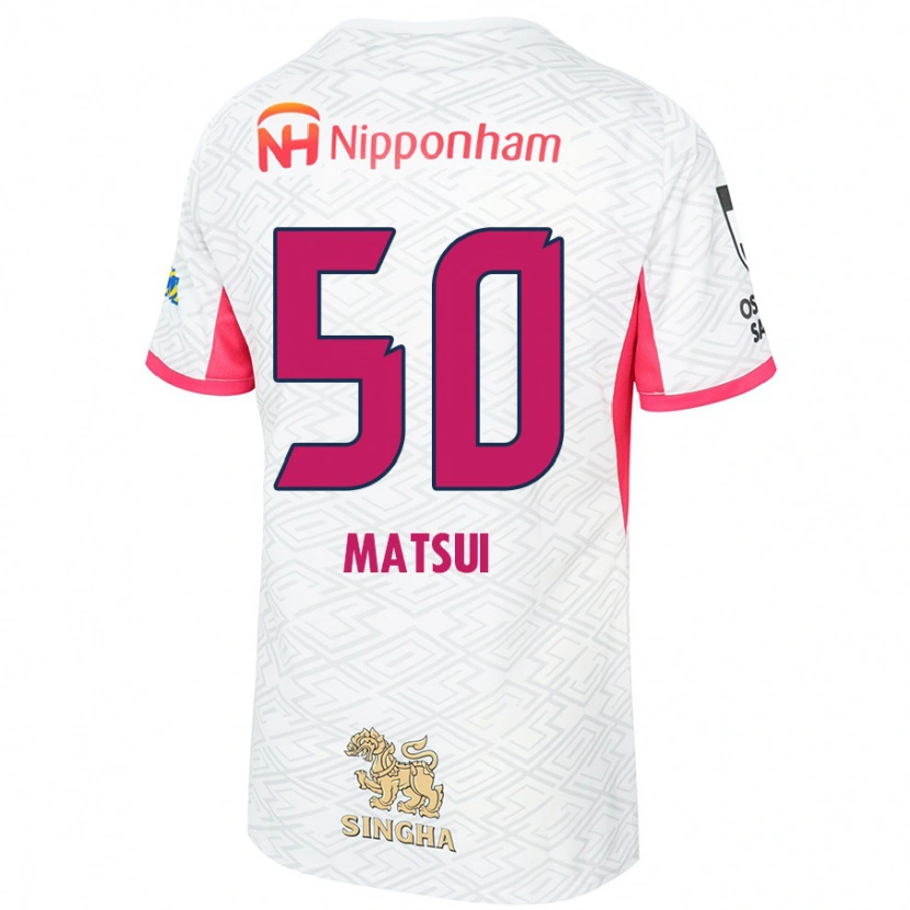 Danxen Børn Kenya Matsui #50 Sakura Pink Hvid Udebane Spillertrøjer 2025/26 Trøje T-Shirt