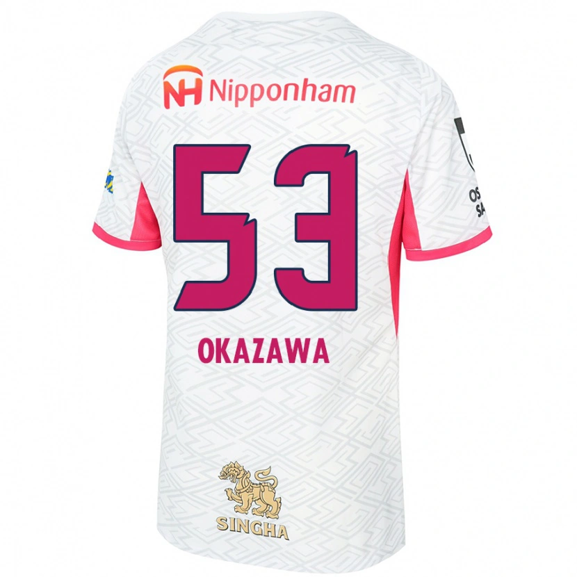 Danxen Børn Kosei Okazawa #53 Sakura Pink Hvid Udebane Spillertrøjer 2025/26 Trøje T-Shirt