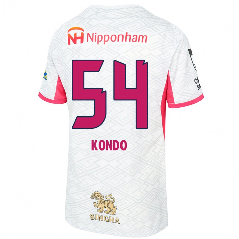 Danxen Børn Kuraba Kondo #54 Sakura Pink Hvid Udebane Spillertrøjer 2025/26 Trøje T-Shirt