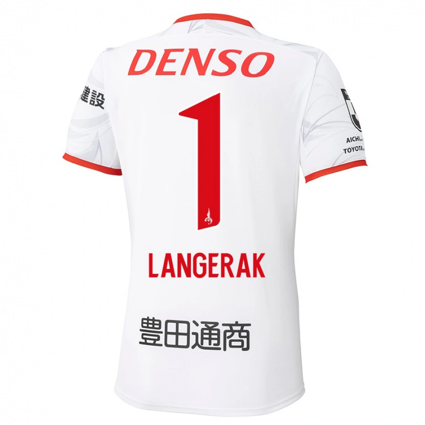 Danxen Børn Mitchell Langerak #1 Rød Gul Udebane Spillertrøjer 2025/26 Trøje T-Shirt