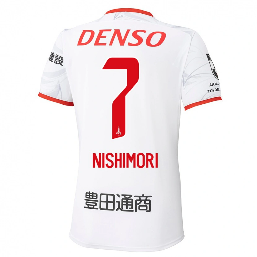 Danxen Børn Yuto Nishimori #7 Rød Gul Udebane Spillertrøjer 2025/26 Trøje T-Shirt