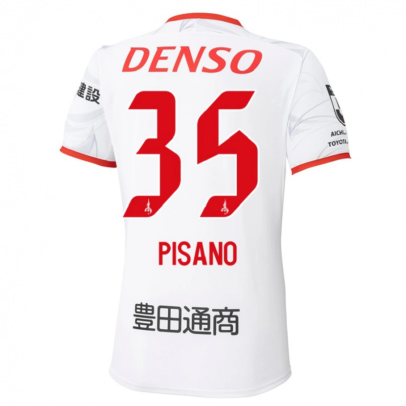 Danxen Børn Alexandre Pisano #35 Rød Gul Udebane Spillertrøjer 2025/26 Trøje T-Shirt